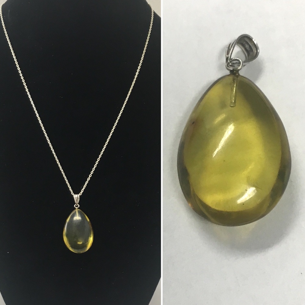 “Caribbean Amber” Teardrop Pendant